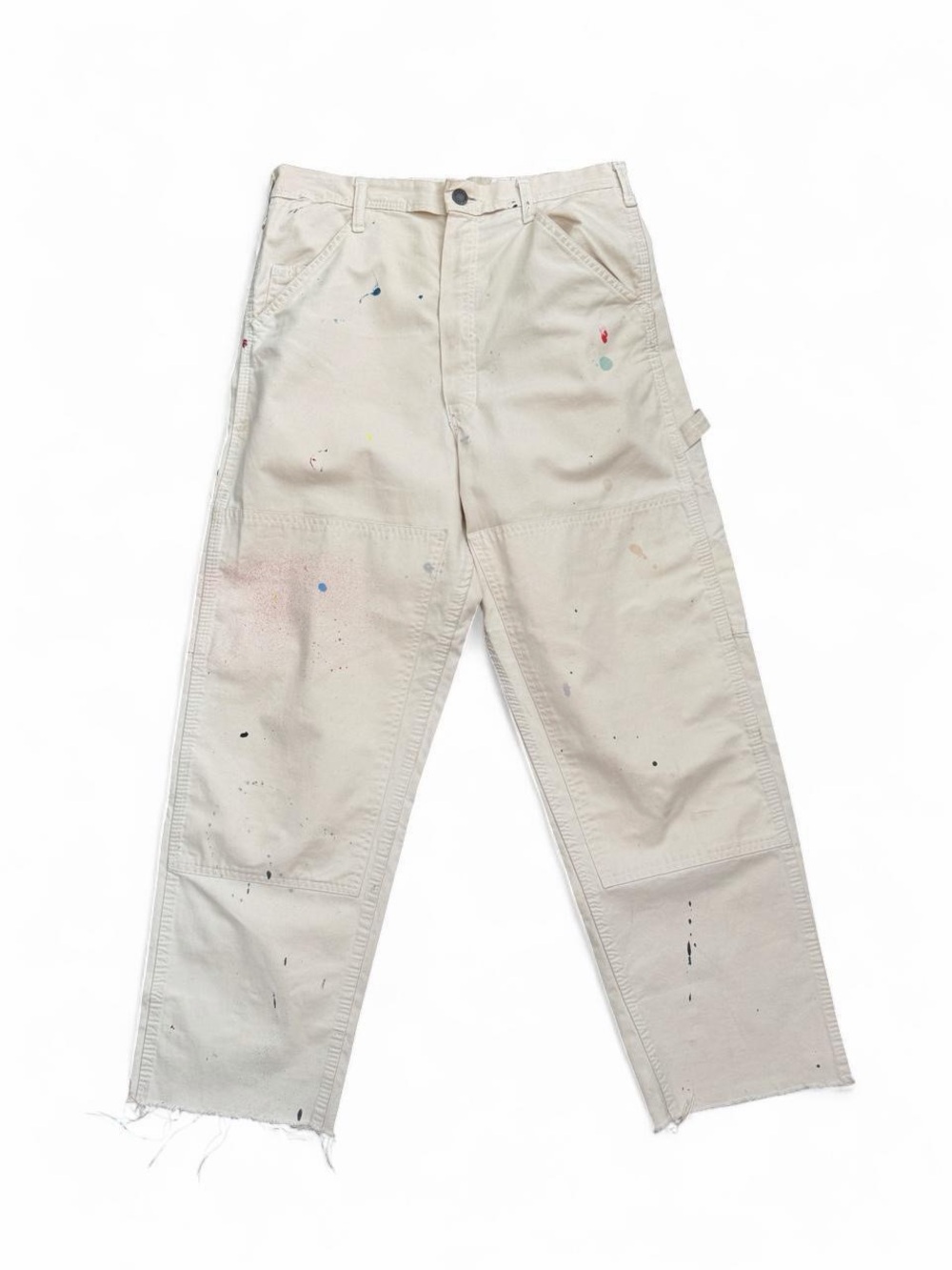 Gallery Dept Cream Straight-Leg Painter Pants with Multicolor Splatters